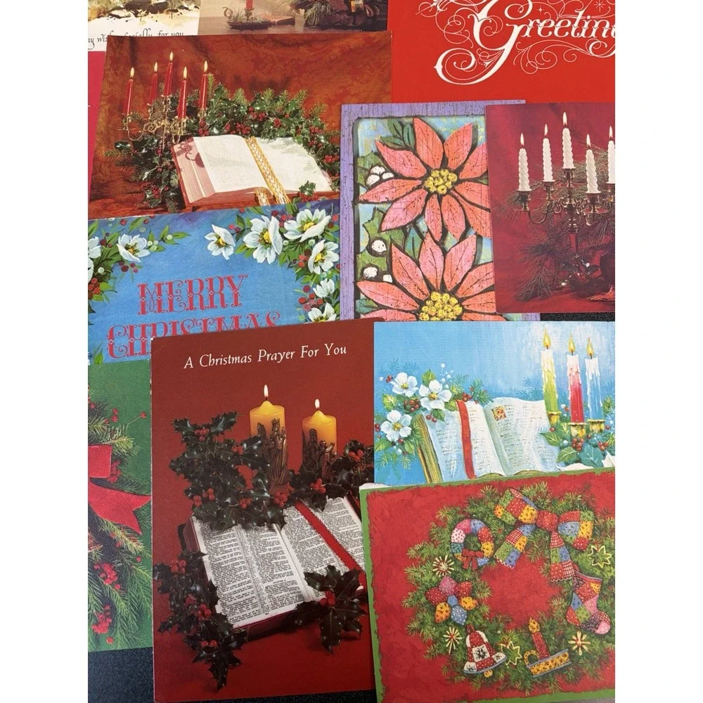 Vintage Christmas Cards Fronts ONLY Traditional Scrapbooking Decoupage Lot 50+